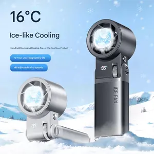 Handheld Fan with Time Display & 6000mAh Battery - USB-C Rechargeable Portable Mini Fan, Dual Power Options, Long-Lasting Cooling for Travel, Office, Outdoor Use Romantic Gifts for Guys