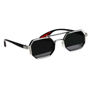 WolfScar™ Luxury Polygon Metal Sunglasses – Polarized Retro Unisex Driving Shades
