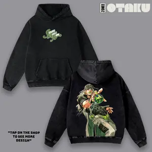 Steel Ball Run Gyro Zeppeli Vintage Wash Hoodie, JoJo Anime Graphic Unisex T-Shirt, 90s Retro Bootleg Inspired Sweatshirt, Oversized Streetwear Tank Top, Premium Cotton Aesthetic Apparel, Manga Art Trendy Gift, Harajuku Style Custom Tee, Urban Outfit