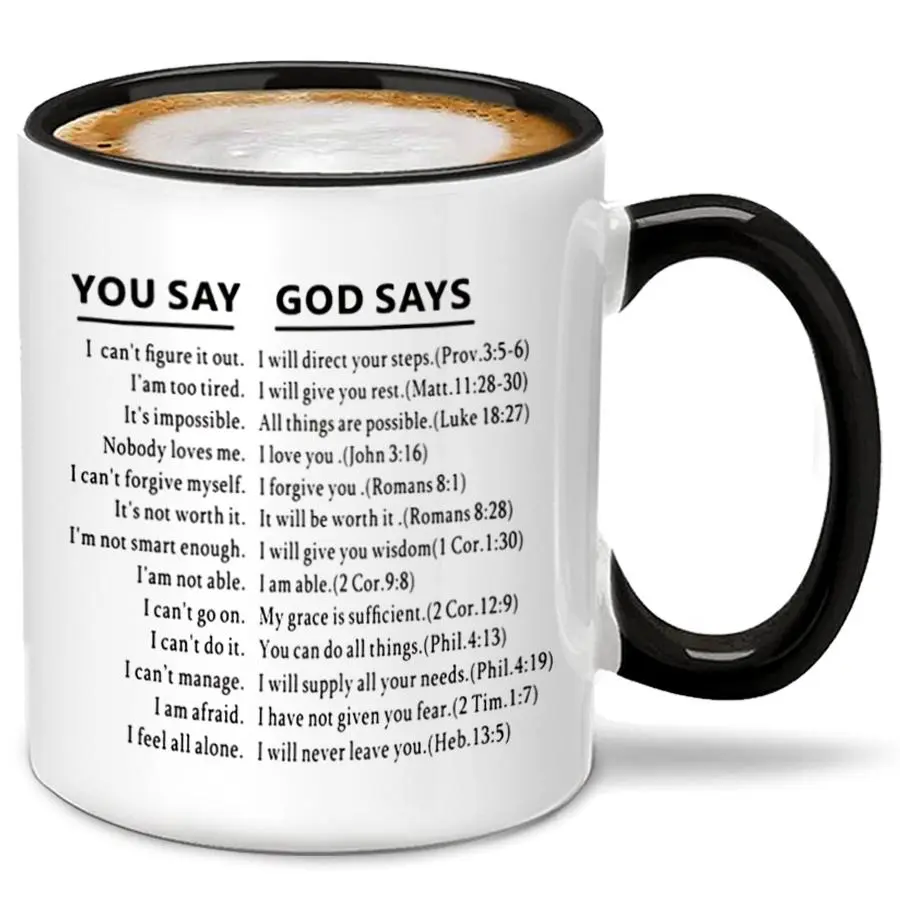 Funny Inspirational Religious Coffee Mug,11oz Glossy Ceramic Coffee Cup,Unique Novelty Gift Mugs,Lighthearted Funny Dad Themed Mug,Faith Centered Christian Gifts,Christmas Holiday Gift Option,All Occasion Versatile Drinkware