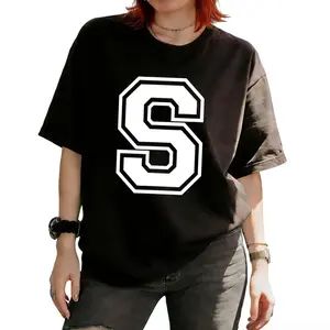 Trendy Letter S Varsity Initial T-Shirt with Alphabet Monogram
