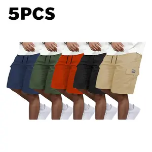 Men’s shorts set featuring slant pockets; versatile casual bottoms for everyday wear; available in khaki, black, army green, red, and blue; men’s workwear shorts; spring’s main offering. cargo pants men fit trendy look