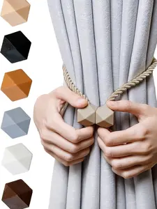 Magnetic Curtain Tiebacks- Upgrade 2022 with a Thicker Twist Rope and Strong Magnet Tieback Window Treatment Holdbacks Draperies Holders Decorative Drape Handmade Curtain Tie Back (Beige, 2)