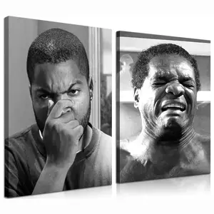 Funny Bathroom Canvas Wall Art Set of Two, Retro Comedy Movie Posters, Humorous Toilet Decorations, 12x16 Inches, Canvas Prints