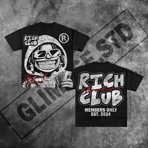 Y2K Graphic "Rich Club Boy" Women Top For Summer Unisex Y2K Style Graphic T-shirts for boys and girls Graphic Tees Streetwear summer outfits men men gifts designer shirts oversized graphic tees for kids