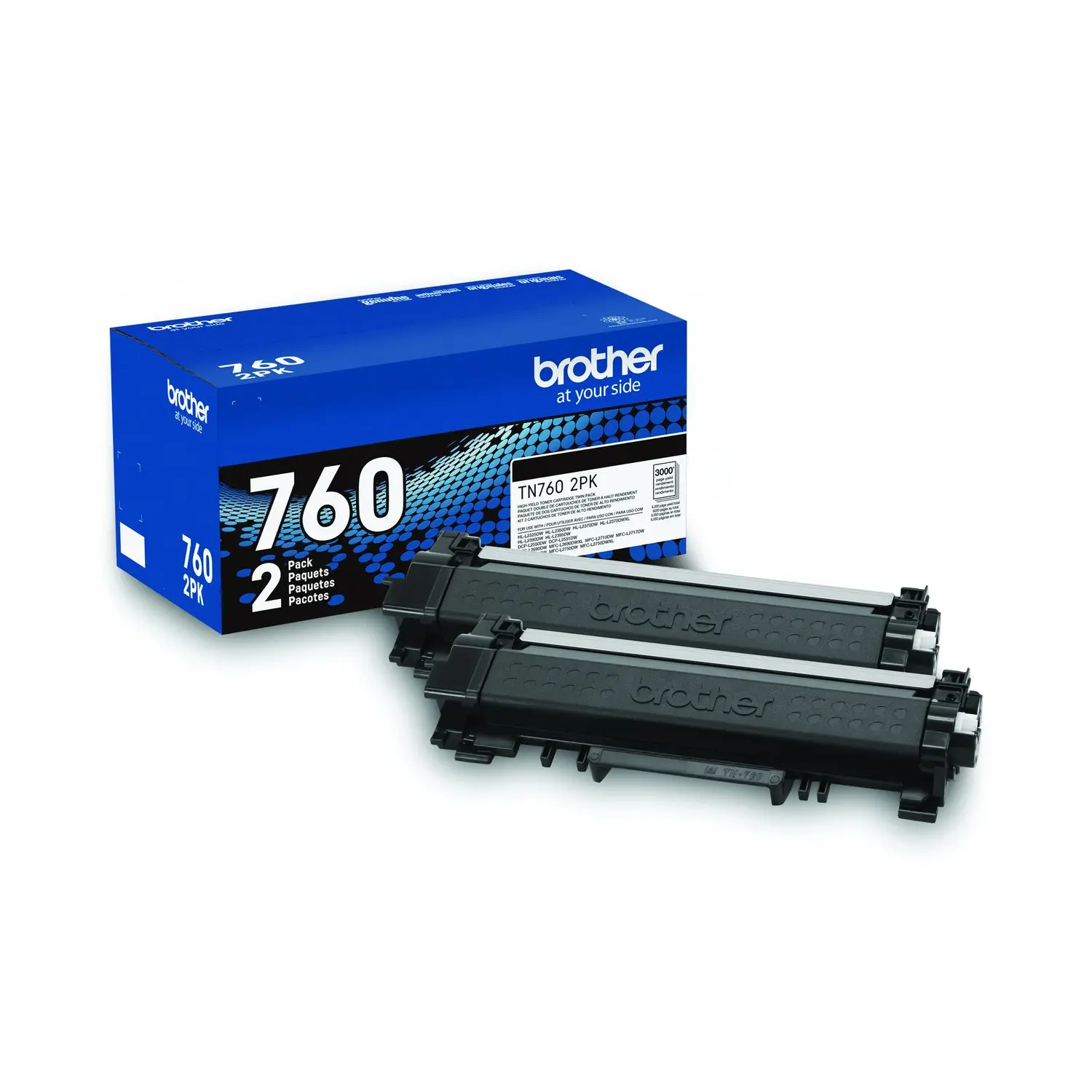 Brother TN760 Original High Yield Laser Toner Cartridge Twin-pack Black 2 / Pack