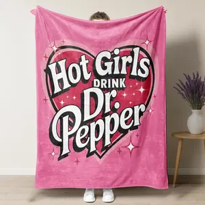 Dr. Pepper Soft Flannel Throw Blanket - Cozy & Warm For Couch, Bed, Office, And Travel - Perfect Gift For Christmas, Mother's Day, And Holiday Parties