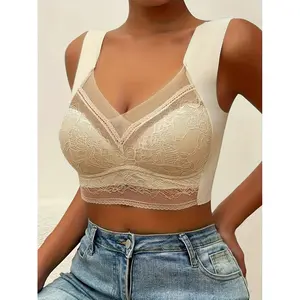 Ladies' lace sports bra, comfortable and breathable all-covering bra, ladies' underwear