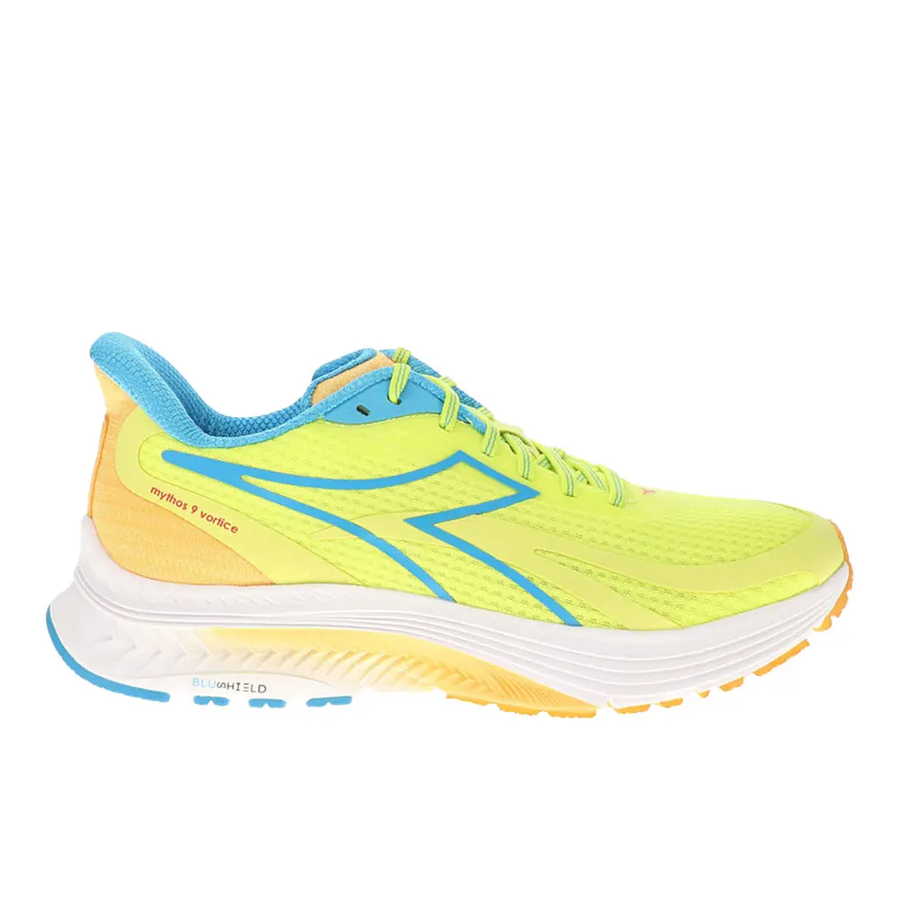 diadora Mens Mythos Blushield 9 Vortice Running Sneakers Shoes - Yellow