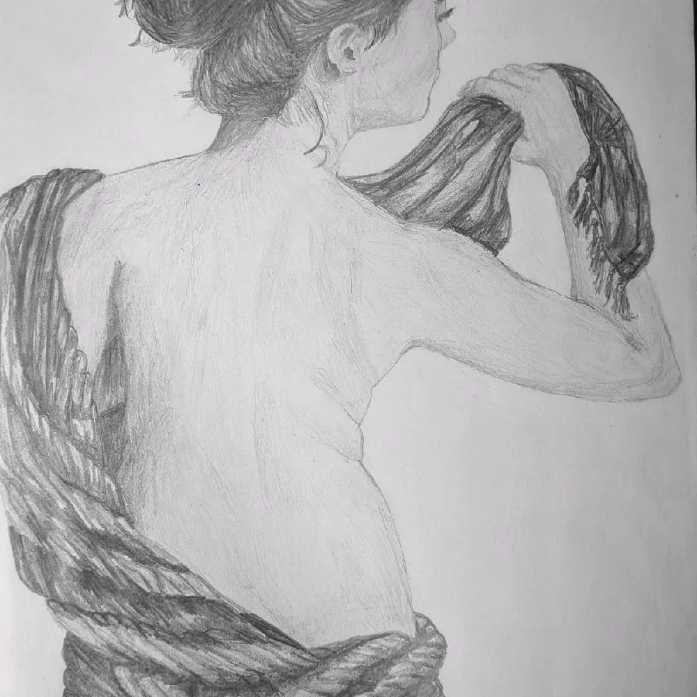 Twisted Drapery Original Drawing
