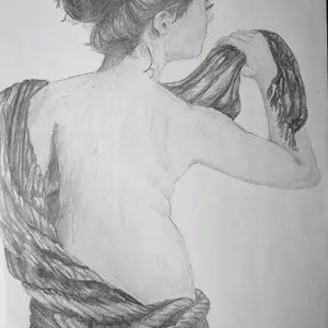 Twisted Drapery Original Drawing