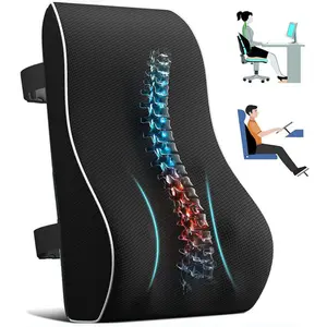 Lumbar Support Pillow Cushion for Office Chair Car Memory Foam with Ergonomic Design for Back Pain Relief Unisex Comfort Enhancement