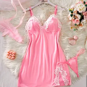 Women's Sexy Nightgown with G-String, Lingerie Set Nightwear Womenswear Loungewear pajama sets