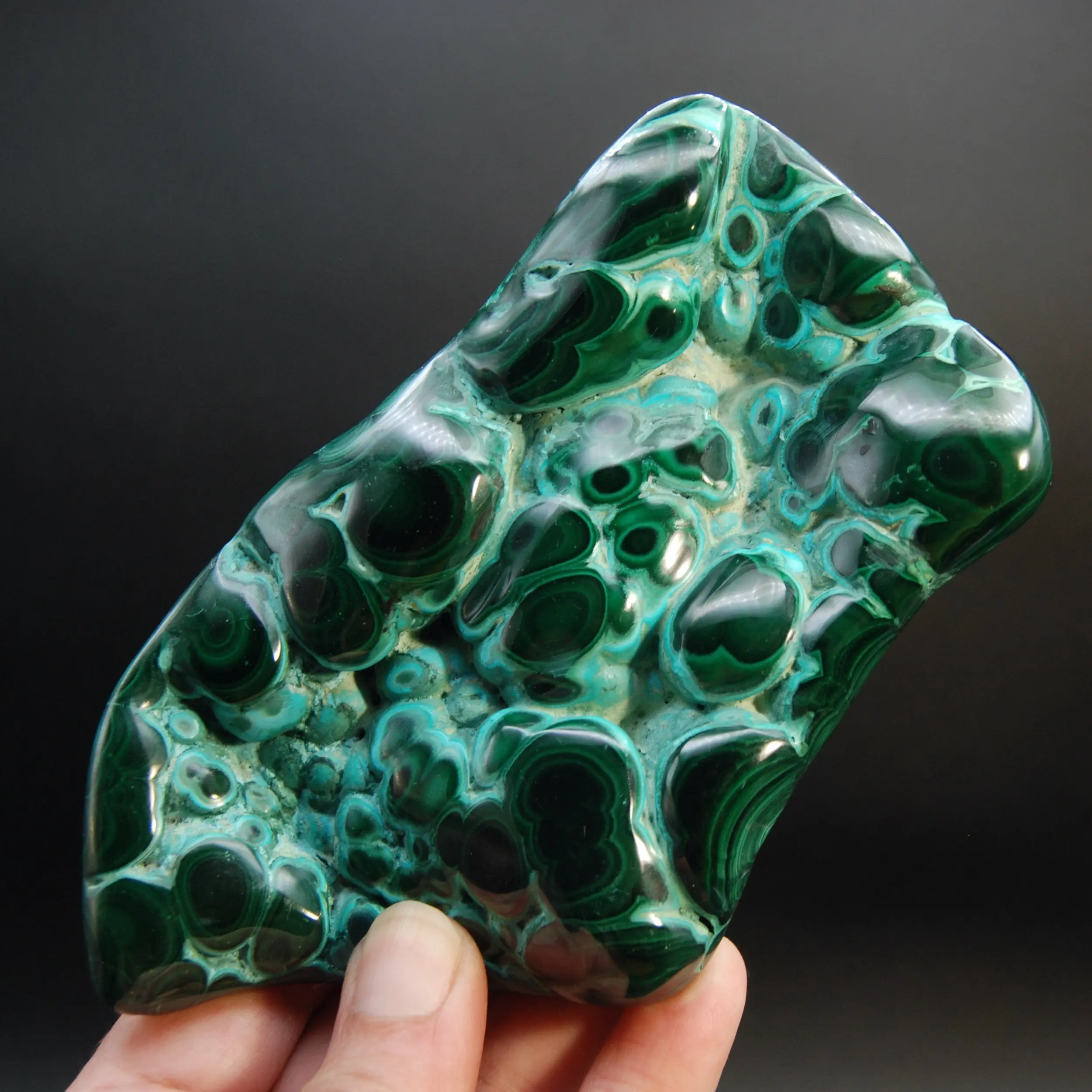 5.5in 1lb XL Malachite Chrysocolla Freeform Polished Crystal, Congo