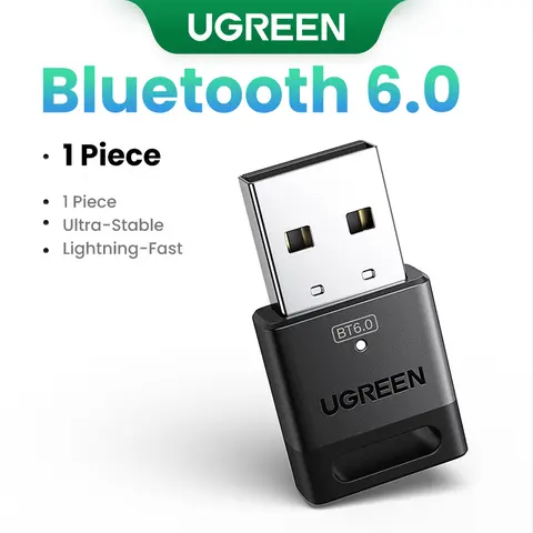 UGREEN USB Bluetooth 6.0 Wireless Adapter Dongle - EDR & BLE Receiver, Plug & Play PC Accessories, Compatible Desktop Adapters for Windows 11/10/8.1, Headphones/Keyboards/Mice