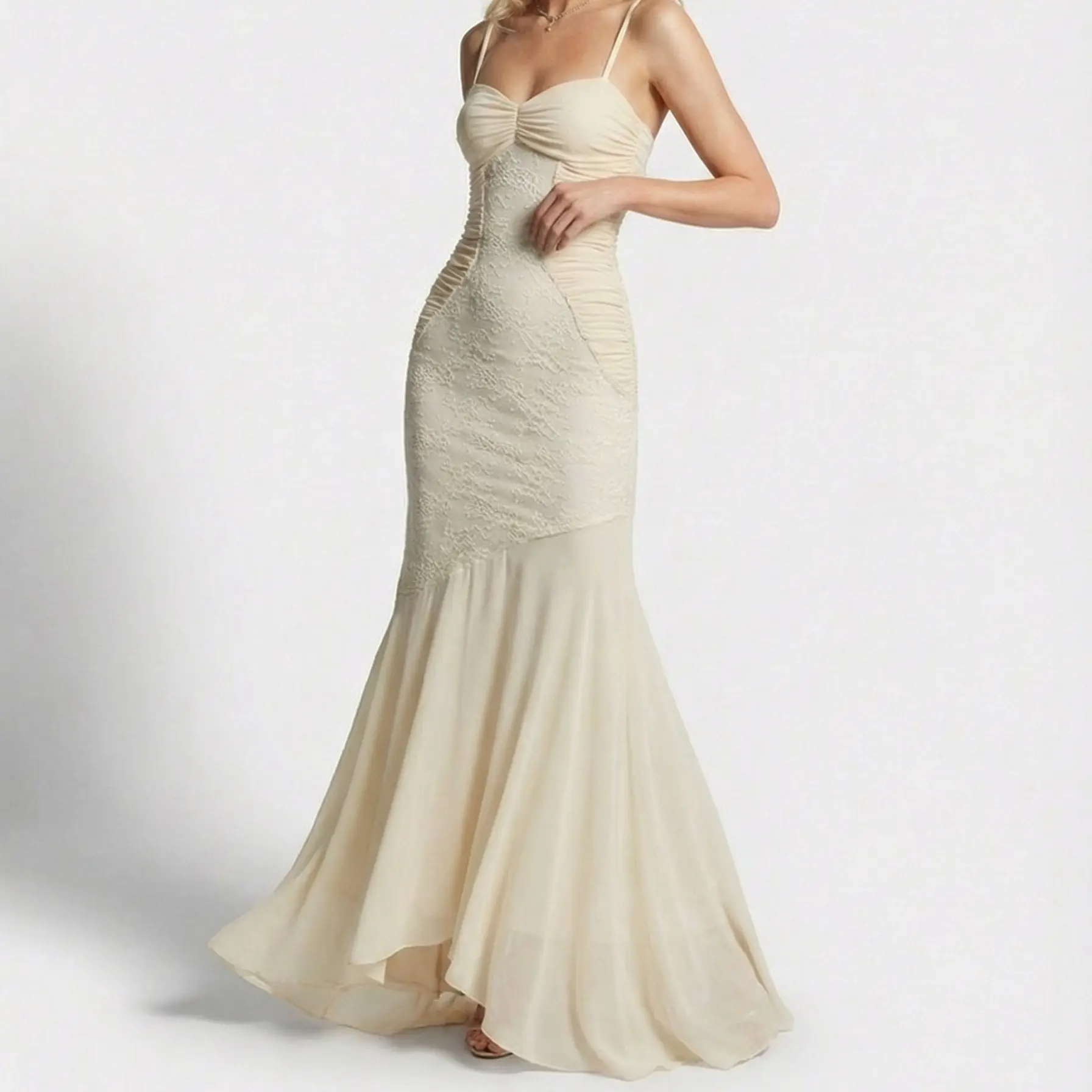 princess polly baby blue dress LikeMyChoice 2026 Elegant Cream Lace Mermaid Maxi Dress Vintage Inspired  Backless Prom Gown Romantic Wedding Guest Gala Evening Dress Trendy  Coquette Aesthetic Formal Womenswear prom dress