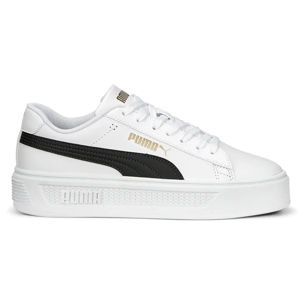PUMA Womens Smash V3 Platform Lace Up Sneakers Shoes Casual - White