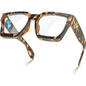 Blue Light Blocking Glasses Rectangle Chic Preppy Look MultiColor Frame for Women Men RIVER