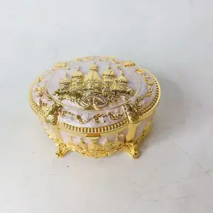Vintage Rose Pattern Jewelry Storage Box, 1 Count Elegant Design Jewelry Organizer with Lid, Decorative Home Organizer for Earrings, Rings, Necklaces