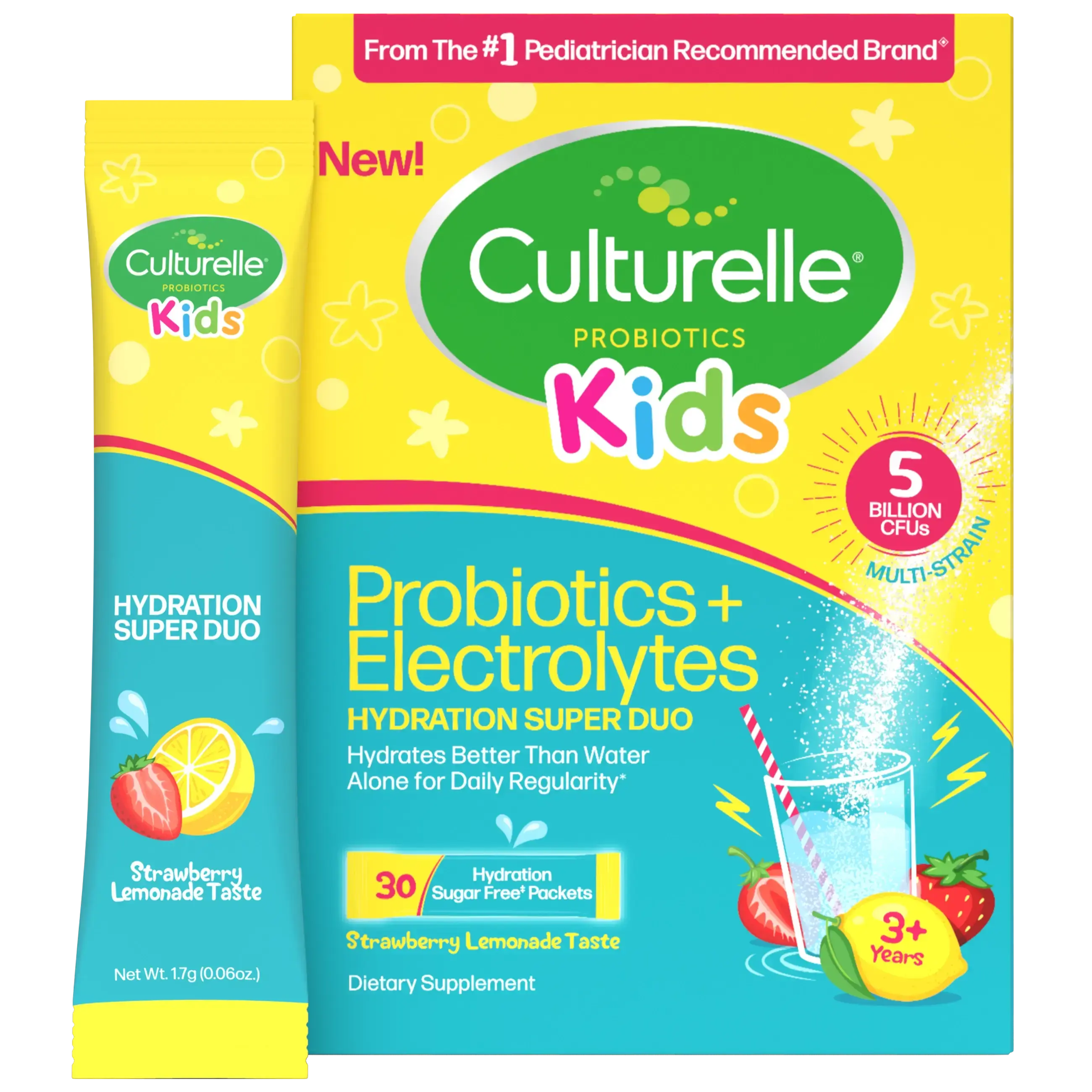Culturelle® Kids Probiotics + Electrolytes Hydration Super Duo Packets