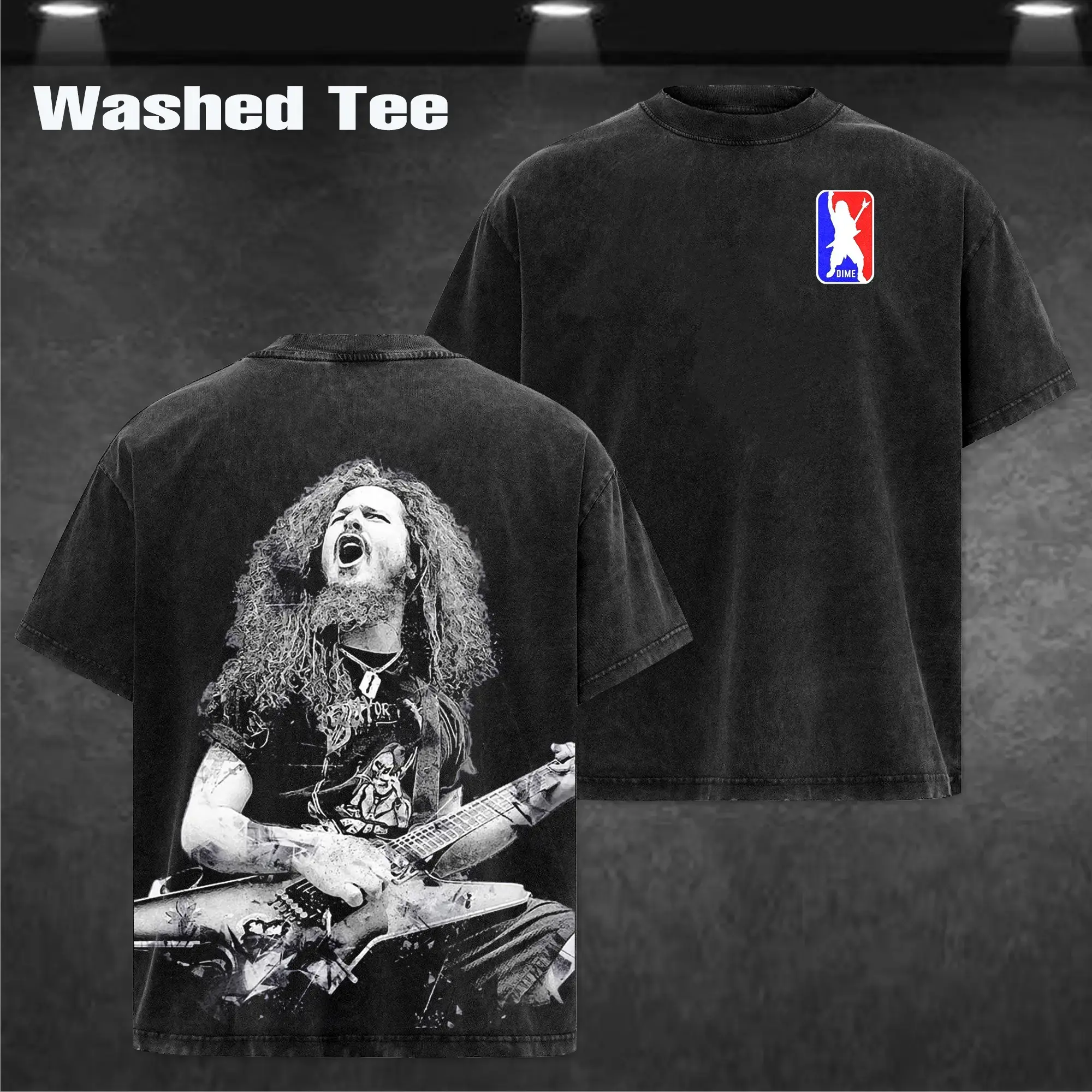 Vintage Dimebag Darrell Pantera Rock Band shirt Hoodie Washed – Vintage Acid Wash Heavy Cotton Oversize Unisex Pop Rock Band T-Shirt, Retro Bar rock Music Streetwear Top, Merch Gift for Fans