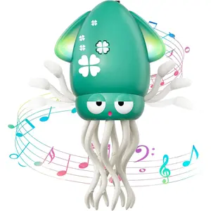 Dancing Squid Baby Toy, Tummy Time Toys, Rechargeable Crawling Octopus with Music and Light for 3-6 6-12 12-18 36 Months 1 Year Old Learning Walking Toddle Easter Basket Stuffers 1st Birthday Gifts