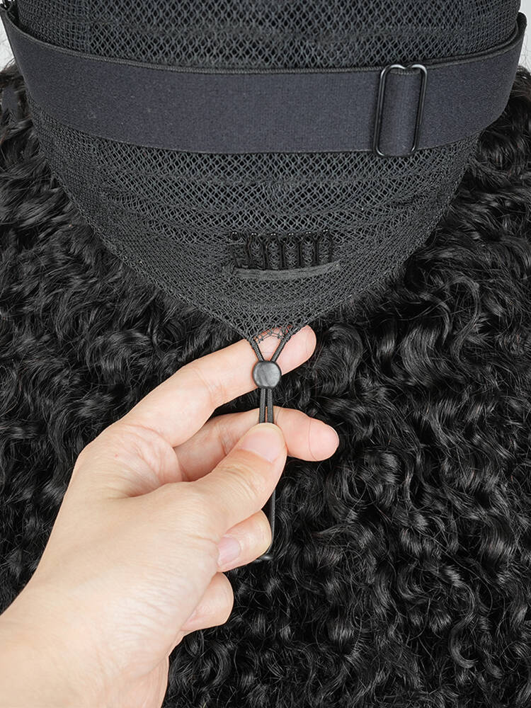 [Glueless] Mihugass 7x6 Glueless Burmese Curly Wave Human Hair Wig Natural Black 200% Density Deep & Water Wave with Drawstring Ready to Wear Glueless Wig 100% Human Hair Wig Pre Plucked Pre Cut HD Lace Closure Wig