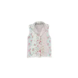 Lynette Patchwork Stripe Quilted Ruby Vest