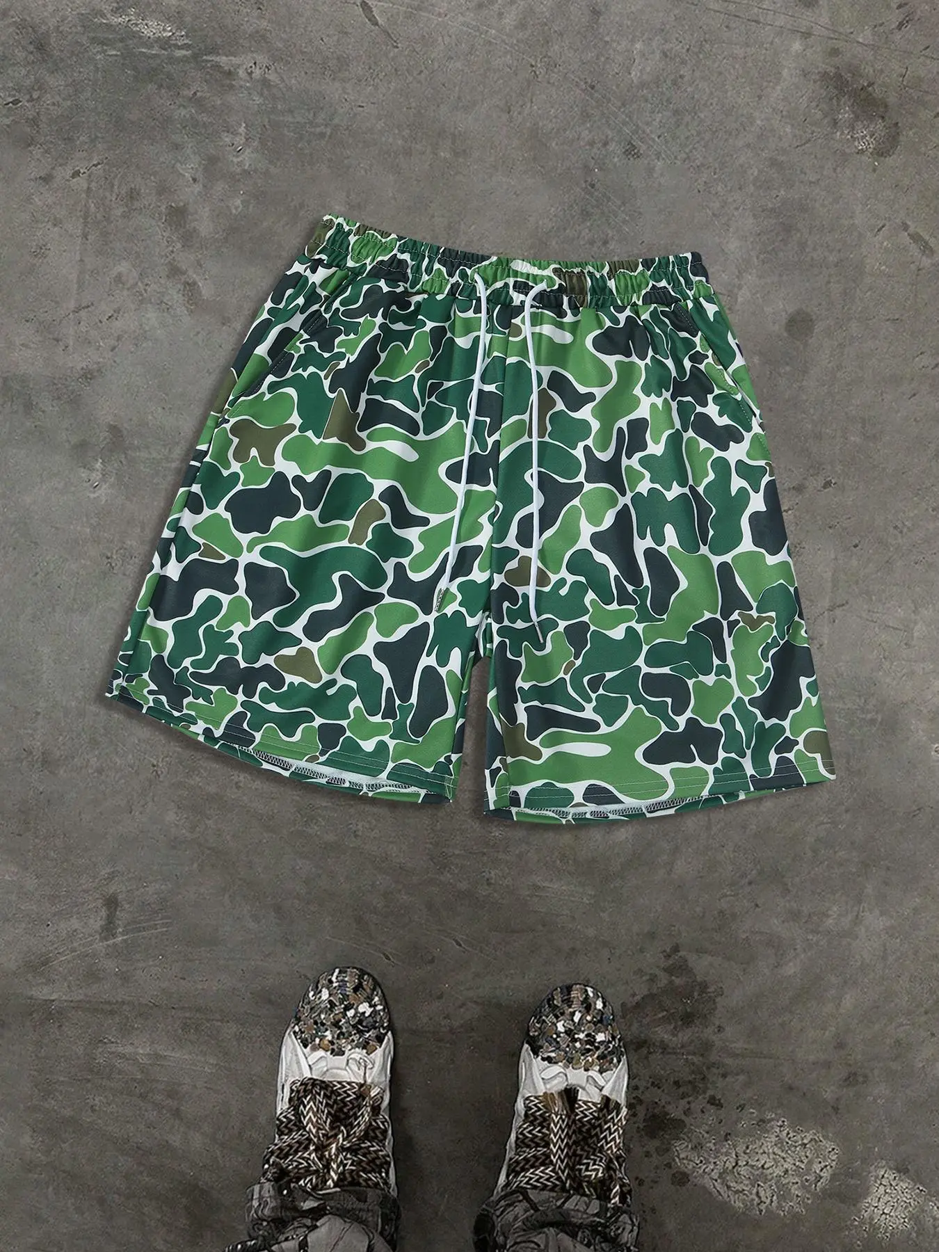 Men's Camo Print Drawstring Waist Shorts, Regular Fit Casual Fashion Comfy Shorts for Summer, Men's Bottoms for Daily Wear, Camouflage Shorts, Casual Streetwear Shorts