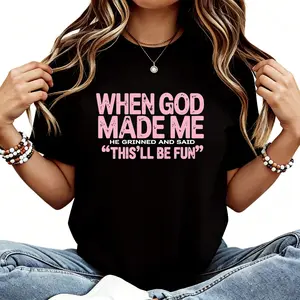 When God Made Me He Grinned and Said This'll Be Fun Shirt, Faith Tshirt, Funny Christian Shirt, Jesus Humor Tee, Religious Shirt, Church Tee