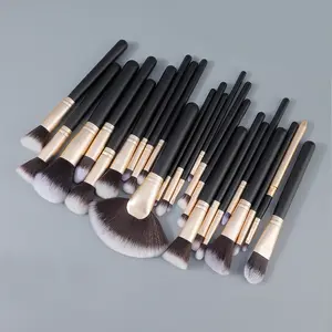 Makeup Brushes, 24 Pcs Professional Makeup Brush Set Premium Synthetic Face Kabuki Brush Kit Foundation Blush Powder Eyeshadow Brushes Set（Black Gold)