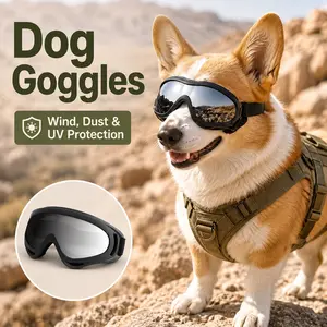 Cool Dog Goggles for Active Dogs, Stylish Protective Pet Sunglasses with Adjustable Head and Chin Straps, Soft Foam Padding, Wind Dust Sun Protection for Outdoor Adventures, Car Rides, Hiking and Travel