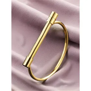 Unisex Street Style Horseshoe Shaped Trendy Stack Bangle, Trendy Minimalist Elegant Bangle Bracelets, Fashionable Vintage Jewelry for Women & Men As Gift, Modern Fashion Accessories, Stainless Steel Bracelet