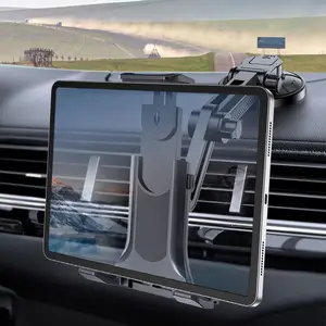 Car Tablet Holder, Strong Reusable Suction Cup, Extendable Car Navigation Phone Mount, Fits Screens 4-13 Inches, Ideal for Tablets & Phones