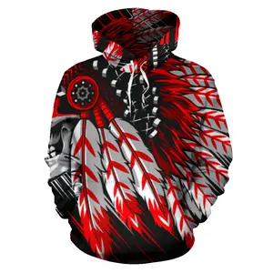 Custom Scull War Chief Hoodie - Personalized Design as Described