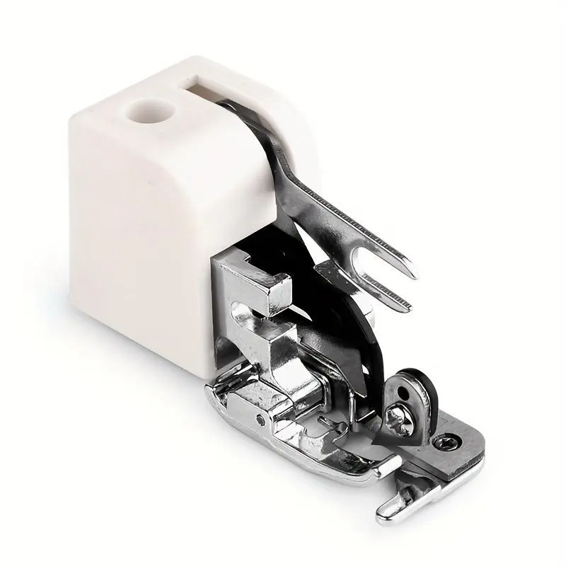 Durable Easy-Glide Side Cutter Overlock Presser Foot for Low Shank Sewing Machines - Perfect for Singer & More - Stainless Steel, White - Sewing Supplies Crafts