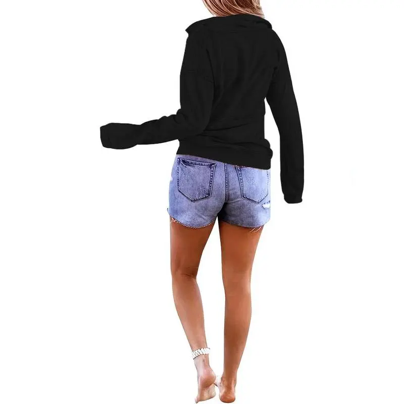 Women's Plain Half Zip Drop Shoulder?Sweatshirt, Casual Long Sleeve Collared Sweatshirt for Fall & Winter, Women's Clothing for Daily Wear Women's Plain Half Zip Drop Shoulder?Sweatshirt, Casual Long Sleeve Collared Sweatshirt for Fall & Winter, Women's Clothing for Daily Wear