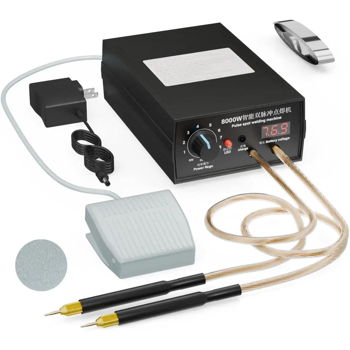 8000W Battery Spot Welder, DIY Machine, High-Spot Welder with Nickel Strip for 18650 Lithium Batteries
