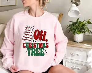 Oh Chirstmas Tree Cake Sweatshirt, Tree Cake Shirt, Christmas Cake Sweatshirt, Christmas Crewneck, Christmas Shirt For Women