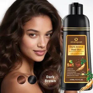 Hair Color Shampoo for Gray Hair Coverage&Color Transform with 9 Herbal Extracts –Long Lasting(6-8 Weeks),Shiny,Evenly Colored,Instant Hair Dye Shampoo&Conditioner, 500 Ml (DARK BROWN COLOR) Haircare Cleansing hair dye