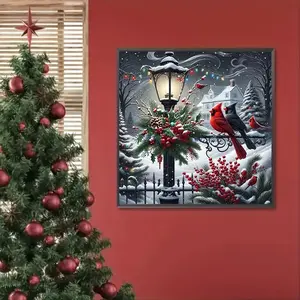 Christmas Quail Pattern Diamond Painting Kit, Adult Art Craft Set, Frameless DIY 5D Diamond Art, Full Drill Round Diamonds Enhance Home Decor