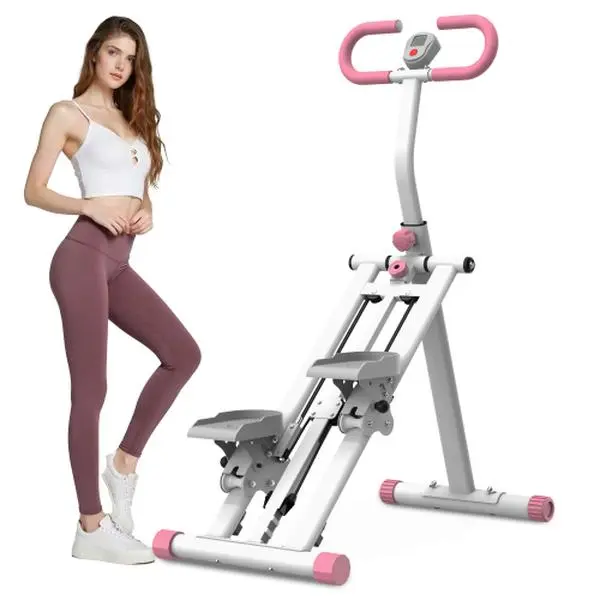 Vertical Climber Stair Stepper - Sturdy Vertical Pole Steppers Home Gym Equipment with Stable Frame, Adjustable Handlebar, Resistance for Cardio, Full Body Workouts, Multi Function Stepper