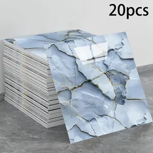 20 pieces of artificial stone wall panels, with marble stripping and gluing, waterproof, Self adhesive PVC shower countertop tiles for bathroom, bedroom, kitchen walls, Marble Backsplash Wallpaper