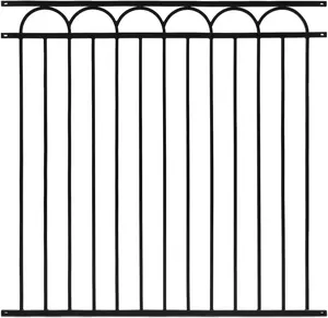 Fencer Wire Heavy Duty Arc Fence Barrier Panel, 5FT Height X 5FT Width Anti-Rust Metal Fencing Panel, Steel Outdoor Decorative Garden Fence Panel for Yard, Pool, Patio