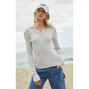 John Galt Women's Silver Athern Thermal Long Sleeve Top