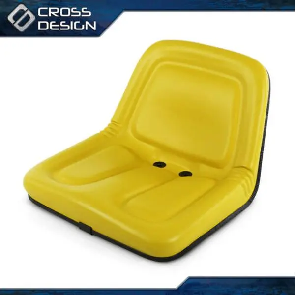 CROSSDESIGN High-Quality Tractor Seat - Yellow, All-Seasons, Seat Only Direct Replacement for John Deere Skid Steers, Lawn Mowers, 318/322/330/332/400/420 Gardening Equipment