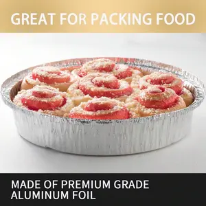 7 Inch Aluminum Foil Baking Pans, 50Pcs Round Aluminum Pans With Clear Lids, Freezer And Oven Safe Takeout Containers, Food Containers For Storage, Roasting, Reheating , For Christmas Party Cookware Disposable