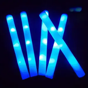 50-Pack LED Foam Sticks, Blue Color Glow Sticks with 3 Flash Modes, Battery-Powered, Non-Rechargeable, High-Reflective Polymer, for Parties, Music Festivals, Graduations, Christmas, New Year, Wedding, Carnival, Camping Party Decoration,  Battery Included