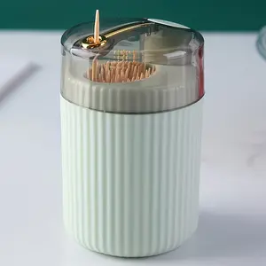 Convenient Household Toothpick Storage Box - Automatic Release Press Type Plastic Glass Toothpick Free
