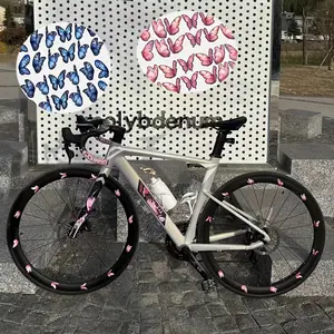 24PCS/SET Reflective Butterfly Stickers, Self Adhesive Safety Stickers, Shining Animal Print, Suitable for Road Bicycles, Bicycle Safety Accessories, Bicycle Wheel Decoration, Butterfly Pattern, Shining